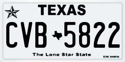 TX license plate CVB5822