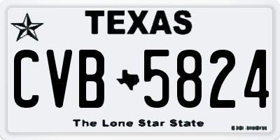 TX license plate CVB5824