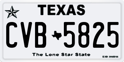 TX license plate CVB5825