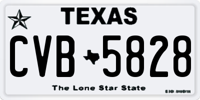 TX license plate CVB5828
