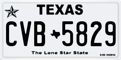 TX license plate CVB5829