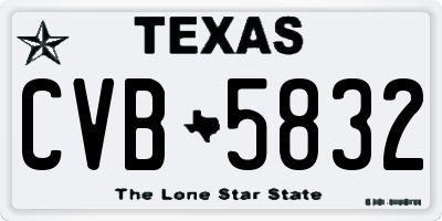 TX license plate CVB5832