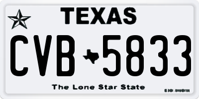 TX license plate CVB5833