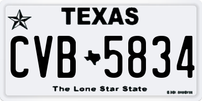TX license plate CVB5834