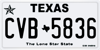 TX license plate CVB5836