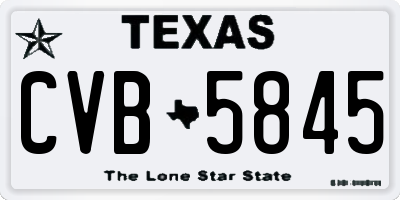 TX license plate CVB5845