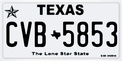 TX license plate CVB5853