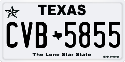 TX license plate CVB5855