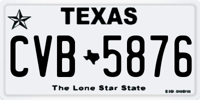 TX license plate CVB5876