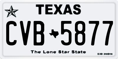 TX license plate CVB5877