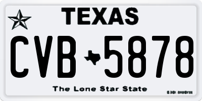 TX license plate CVB5878