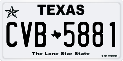 TX license plate CVB5881