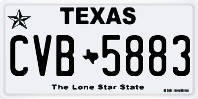 TX license plate CVB5883