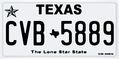 TX license plate CVB5889