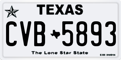 TX license plate CVB5893