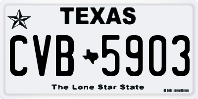 TX license plate CVB5903