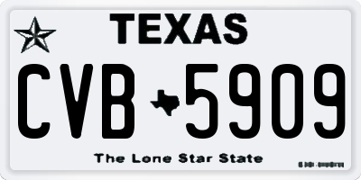 TX license plate CVB5909