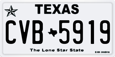 TX license plate CVB5919