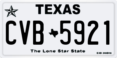 TX license plate CVB5921