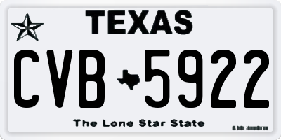 TX license plate CVB5922