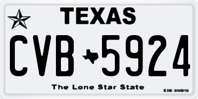TX license plate CVB5924