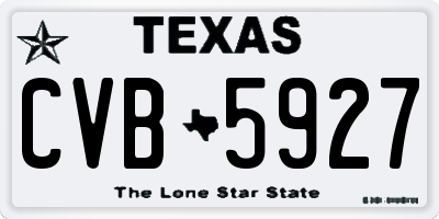 TX license plate CVB5927