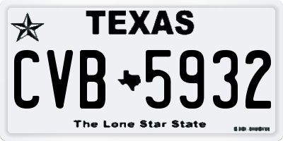 TX license plate CVB5932