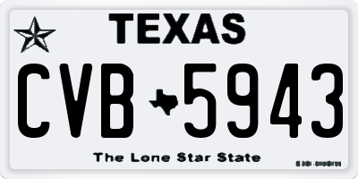 TX license plate CVB5943
