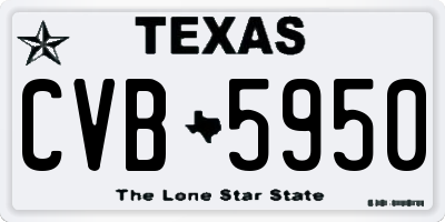 TX license plate CVB5950
