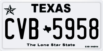 TX license plate CVB5958