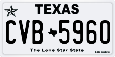 TX license plate CVB5960