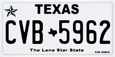 TX license plate CVB5962
