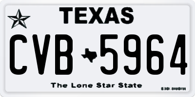 TX license plate CVB5964