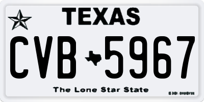 TX license plate CVB5967