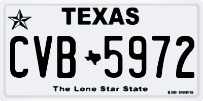 TX license plate CVB5972