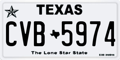 TX license plate CVB5974