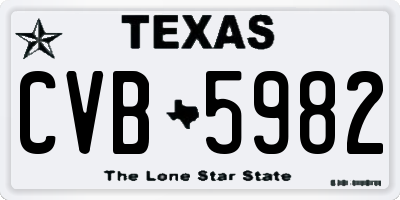TX license plate CVB5982