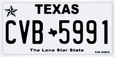 TX license plate CVB5991