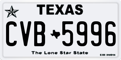 TX license plate CVB5996