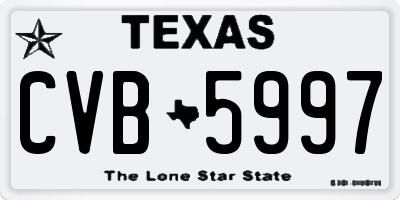 TX license plate CVB5997