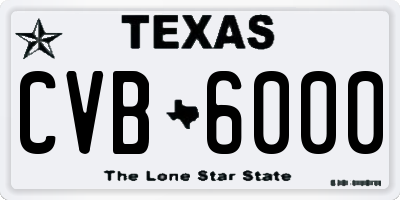 TX license plate CVB6000