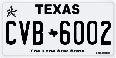 TX license plate CVB6002