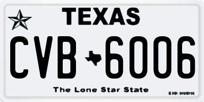 TX license plate CVB6006