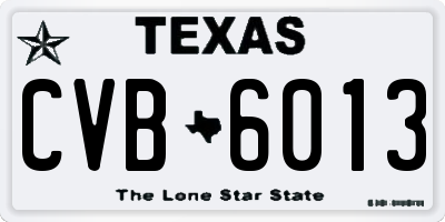 TX license plate CVB6013