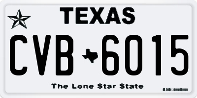 TX license plate CVB6015