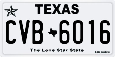 TX license plate CVB6016