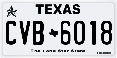 TX license plate CVB6018