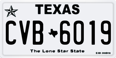 TX license plate CVB6019