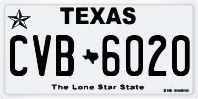 TX license plate CVB6020