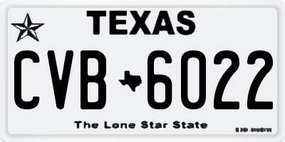 TX license plate CVB6022